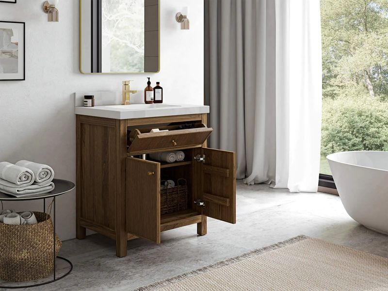 Utah Cabin Bathrooms That Maximize Small Spaces - Decor Hint Compact Vanities With Built-In Storage