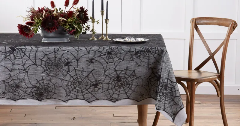 Lace Table Runners In Black And Purple