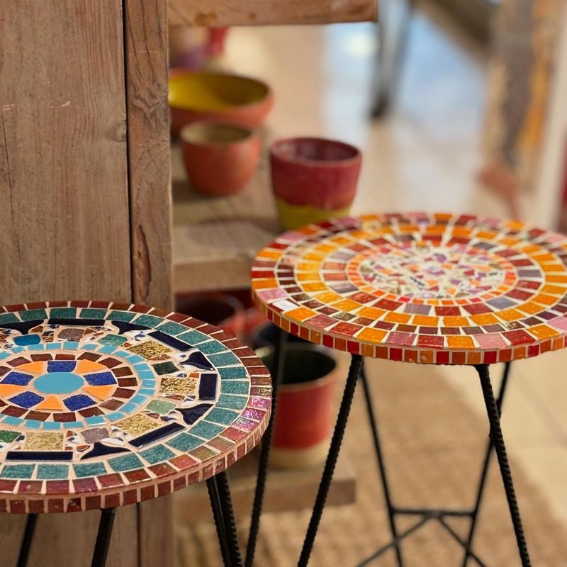 Patterned Tile Side Tables