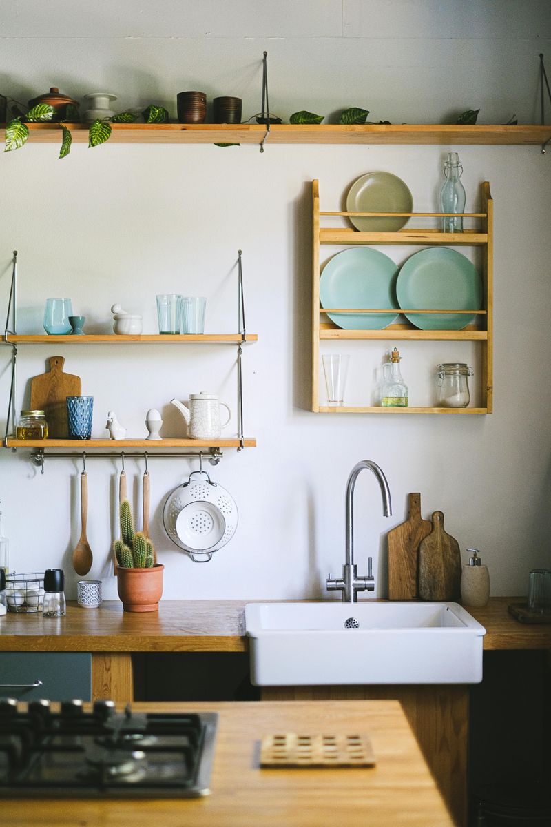 Open Shelving With Classic Dishware