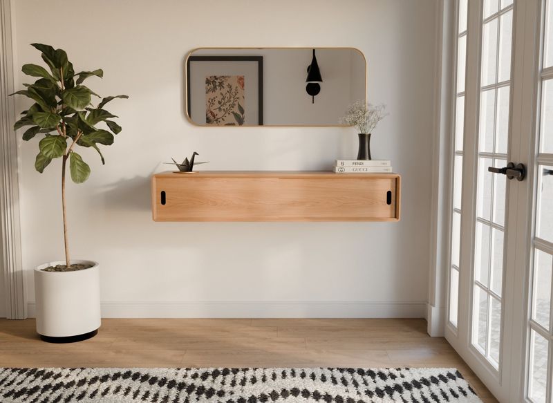 12 Chicago Entryways That Hide Clutter In Plain Sight - Decor Hint Floating Cabinet Illusions