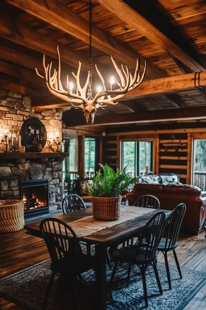 Candle Chandelier With Rustic Branches