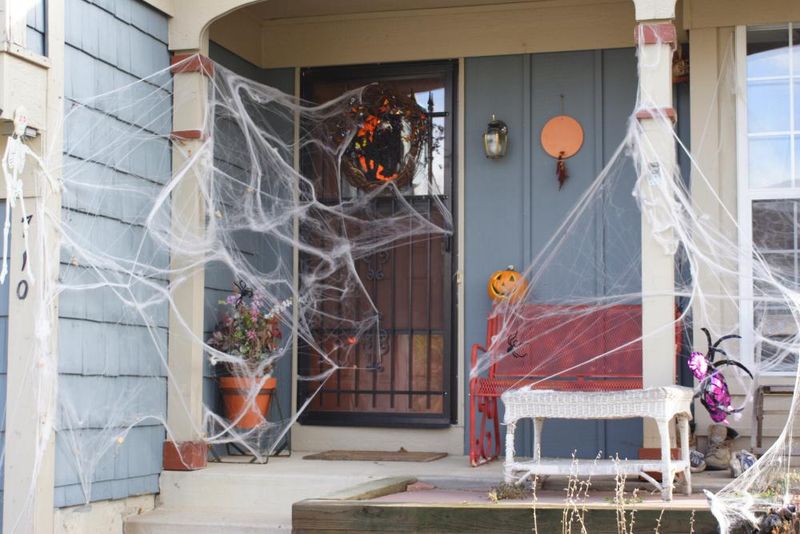 Burlap and Twine Spider Web Installations