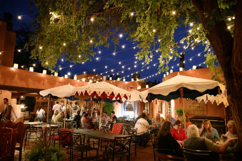 Evening Entertainment Patio with String Lights