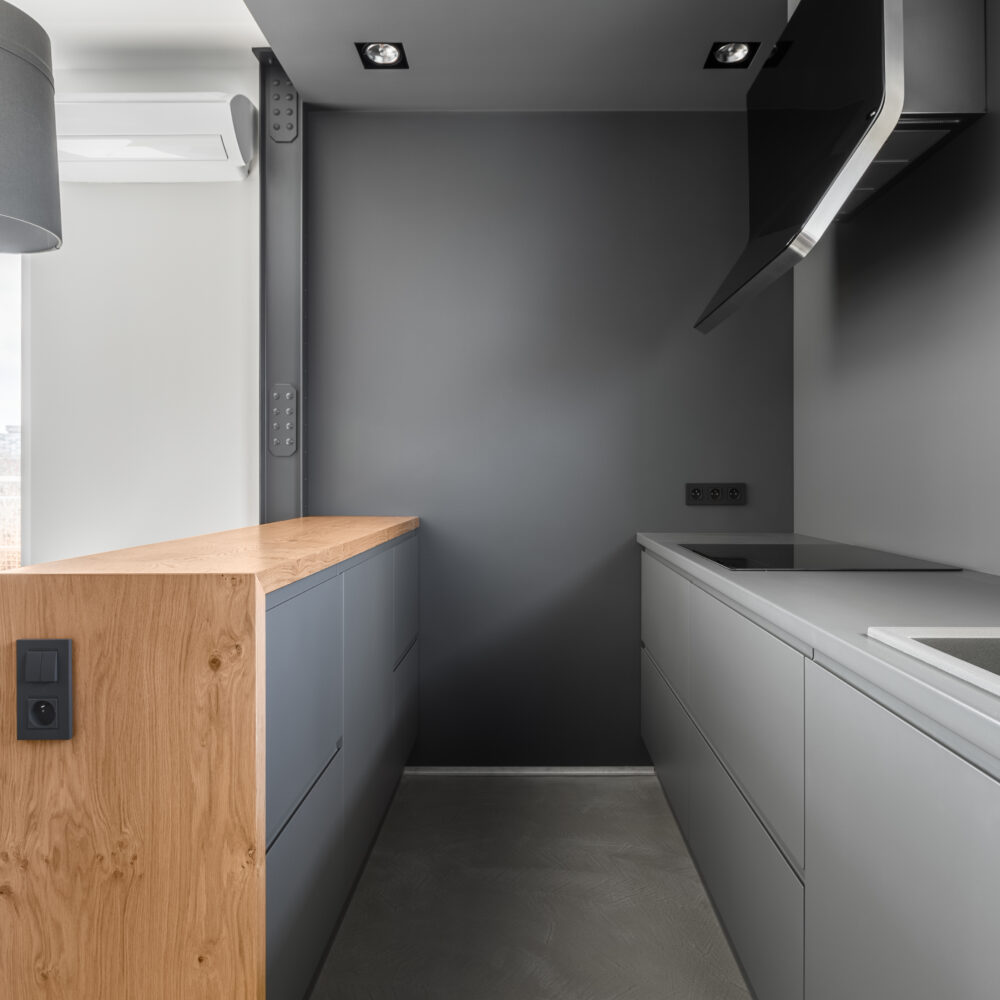 Galley Kitchen With Peninsula Extension
