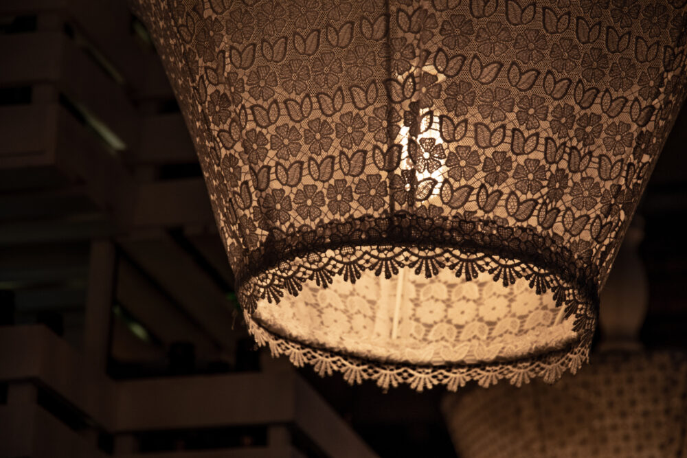Lace-Covered Lampshades
