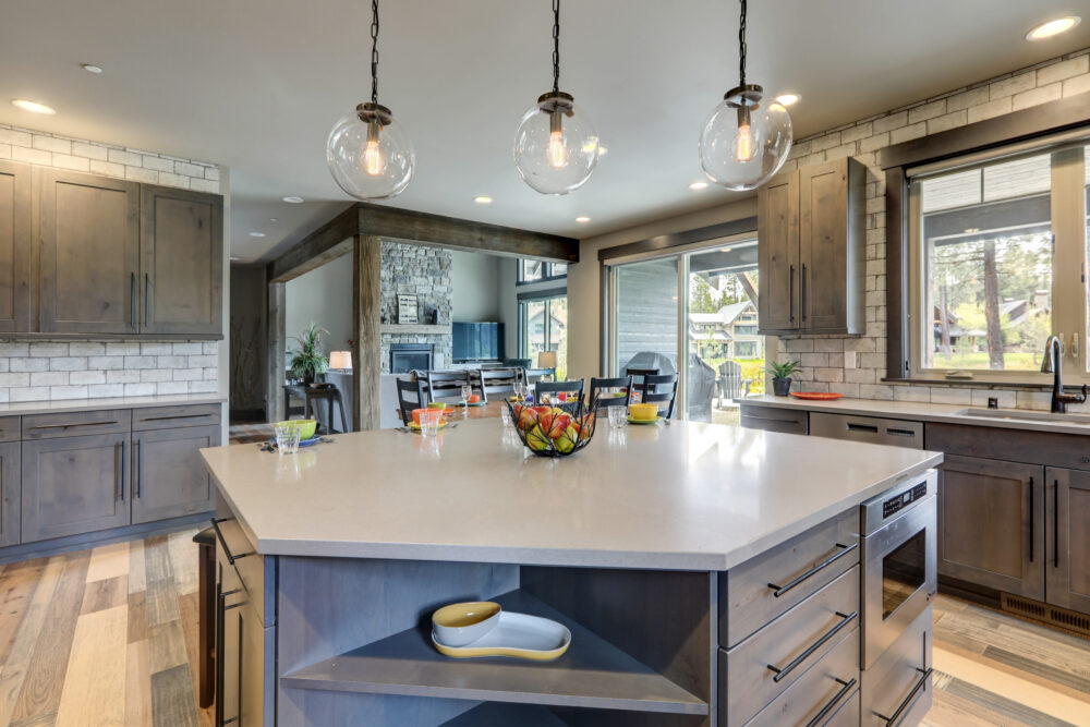Rustic Gray Kitchen With Wooden Accents