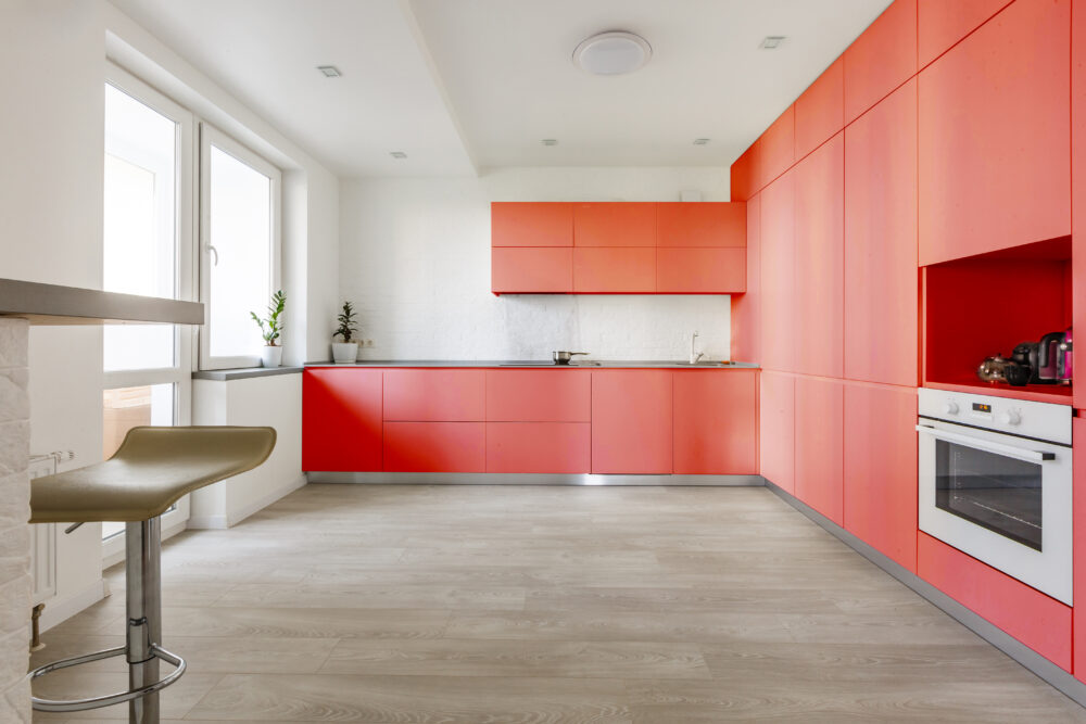 13 Kitchen Cabinet Paint Colors That May Create A Warm And Inviting Feel - Decor Hint Deep Coral