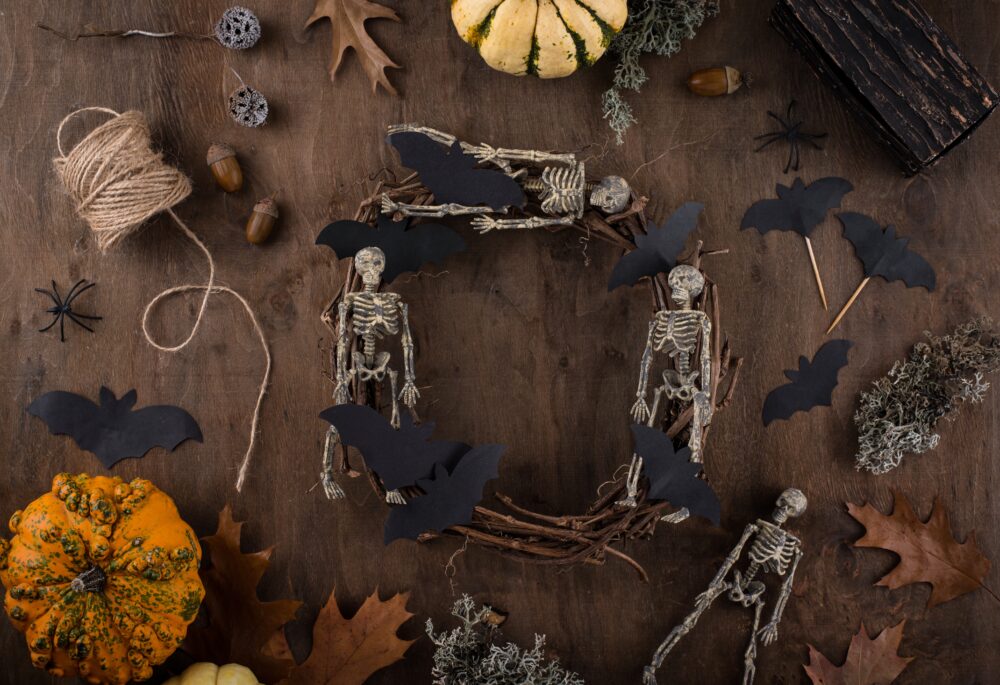 Black-And-White Halloween Wreaths