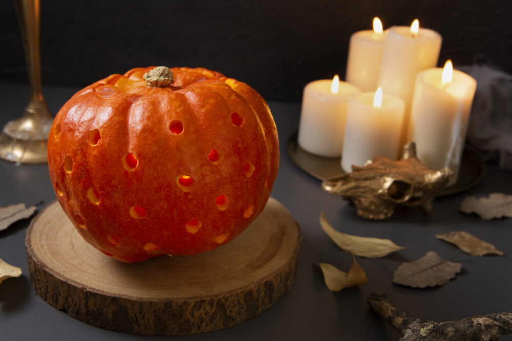 Minimalist Carved Pumpkins For Modern Porches