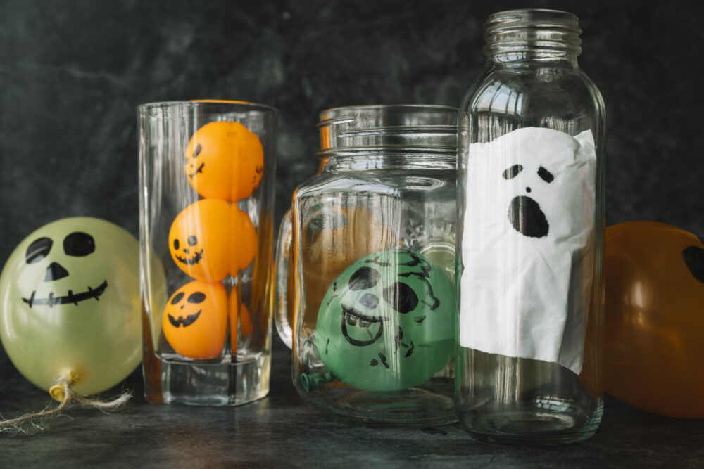 Brightly Decorated Monster Mason Jars