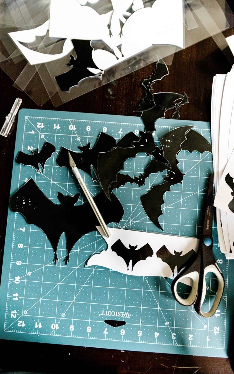 Black Cat And Bat Silhouette Cutouts