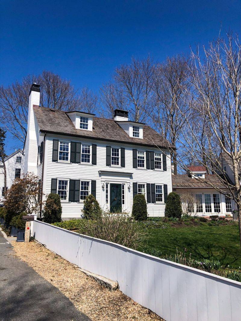Classic White Clapboard with Black Shutters