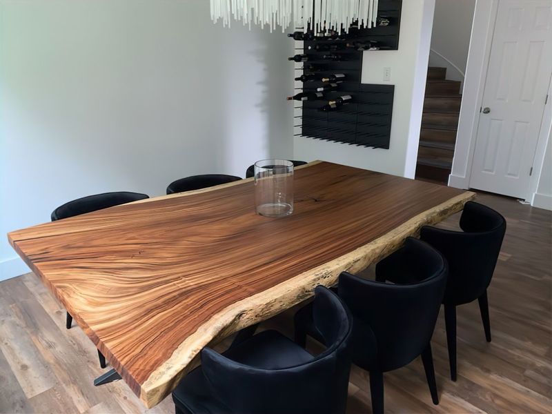 15 Living Oak Designs From Tierra's Texas That Showcase True Southern Sophistication - Decor Hint Handcrafted Oak Dining Table with Live Edge