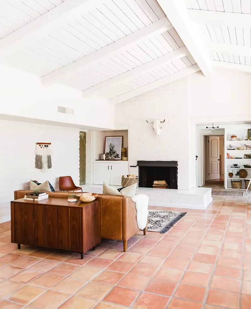 Old Living Room Looks Fading Away From New Mexico Houses - Decor Hint Saltillo Tile Flooring
