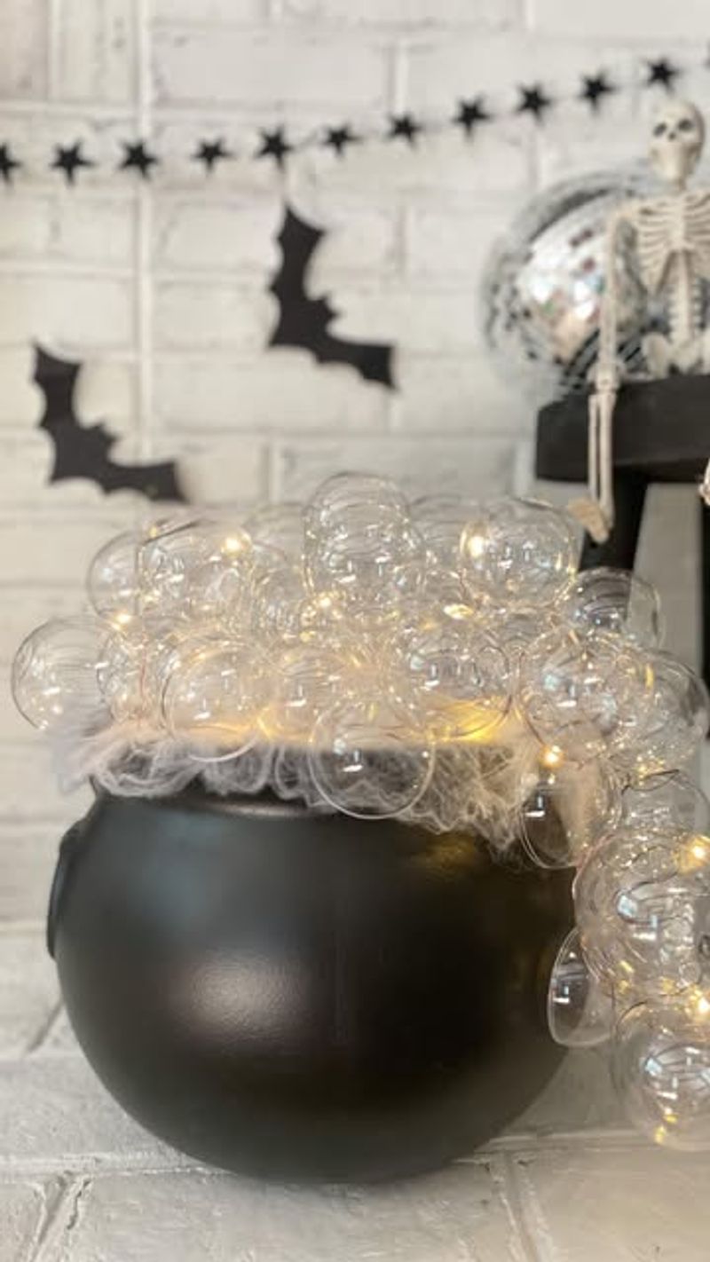 Witch's Cauldron With Glowing Mist And Bubbling Sound Effects