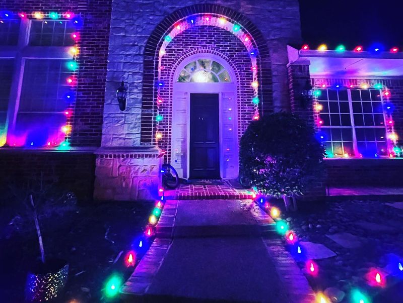 String Lights In Orange And Purple