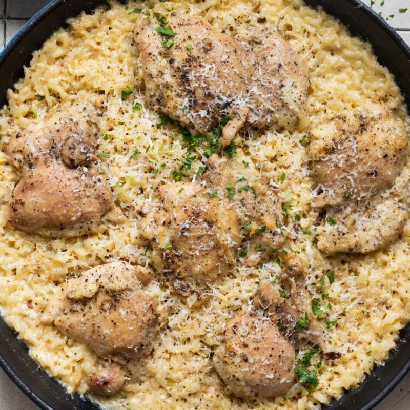 Instant Pot Cacio e Pepe Chicken Risotto