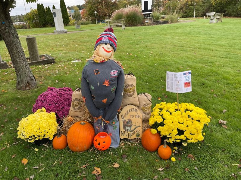 Massachusetts Celebrates With 19 Magical Halloween Displays Neighbors Love - Decor Hint Scarecrow Welcome Committee