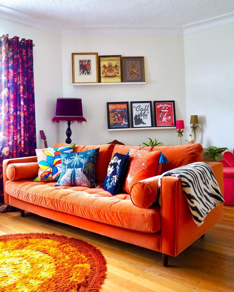 12 Iowa Sofa Colors Designers Agree Are Officially Out - Decor Hint Bright Orange