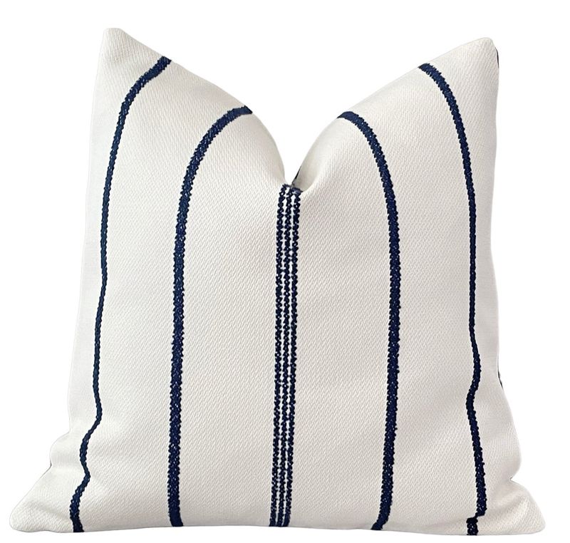 Blue Striped Throw Pillows