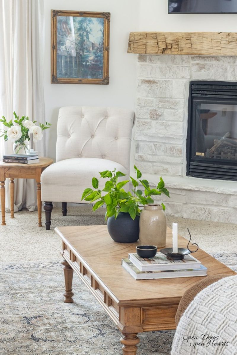 Antique-Style Coffee Table With Carved Details
