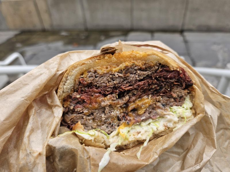 The Hidden California Deli Serving The State's Most Beloved Pastrami Sandwich - Decor Hint Bread, Slaw, And Sauce