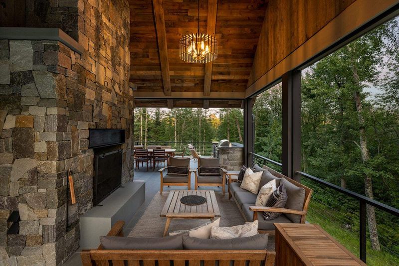 Contemporary Lakehouse Screened Pavilion