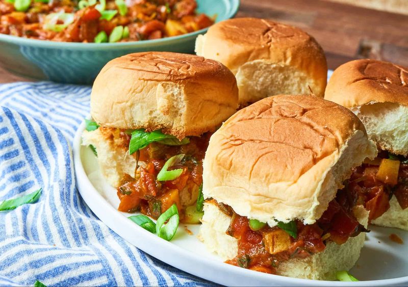 Spicy Pav Bhaji Sandwiches With Buttered Rolls
