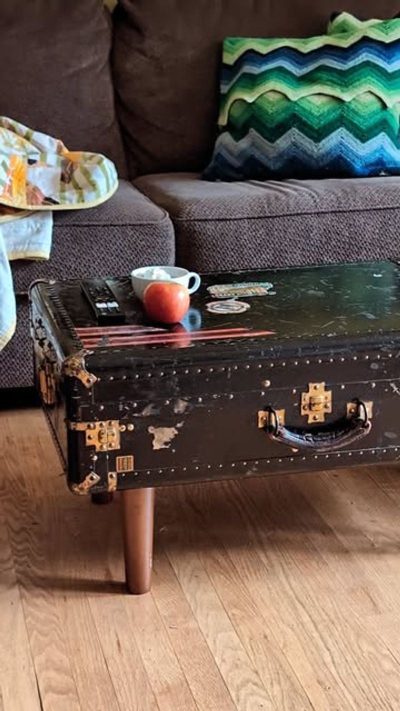 Old Trunks Converted Into Coffee Tables