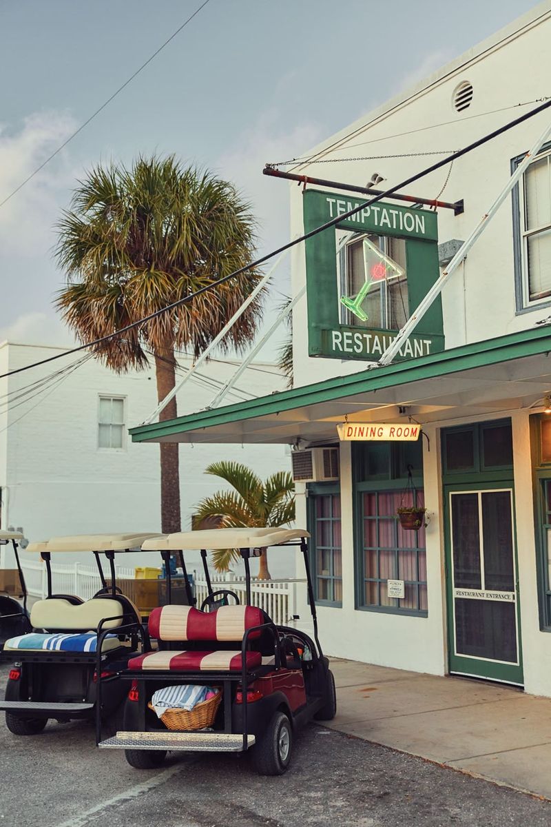 The Small Georgia Beach Town Where Golf Carts Rule The Roads - Decor Hint Local Shops Offer Golf Cart Parking Only