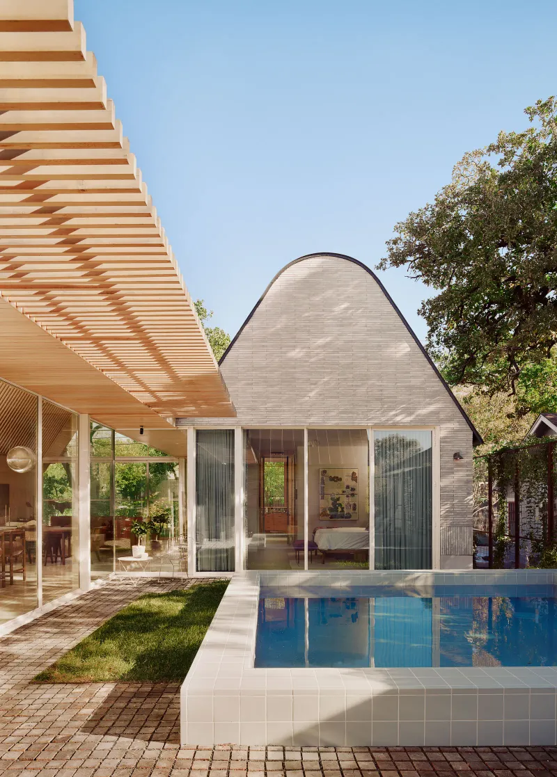 Courtyard Garden And Pool Framed By The Layout