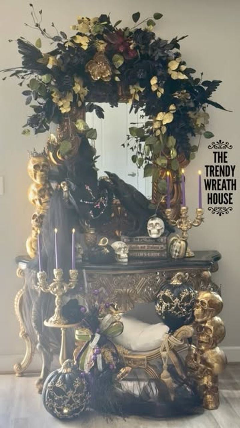 Antique Mirror With Red 