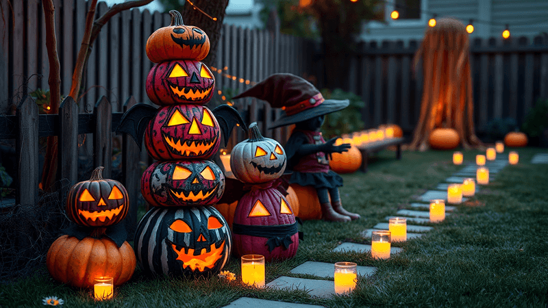 Massachusetts Celebrates With 19 Magical Halloween Displays Neighbors Love - Decor Hint Candy Corn Pathway Lights