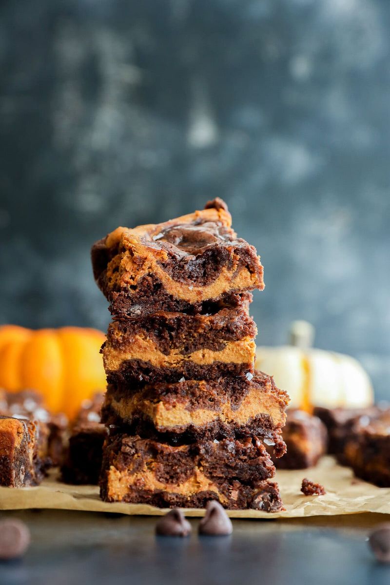 Bourbon-Spiked Pumpkin Brownies