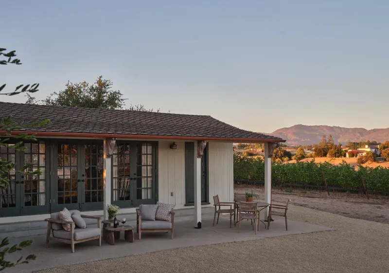 A Signature Blue Touch Defines This Wine Country Ranch In California - Decor Hint Outdoor Rooms & Courtyard: Seamless Indoor-Outdoor Flow