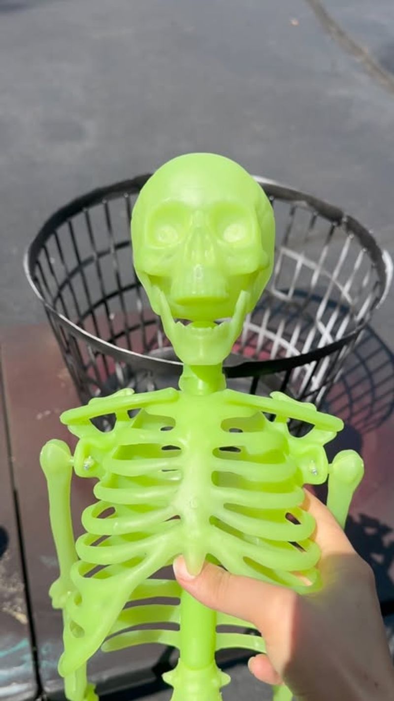 Glow-In-The-Dark Skeletons In Shrubs