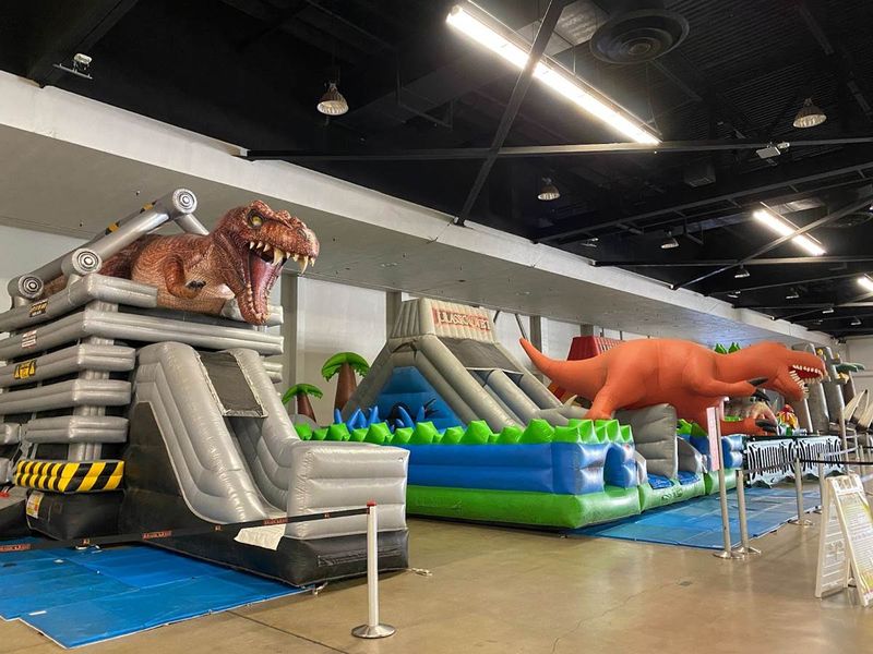 Play In The Giant Inflatables Area
