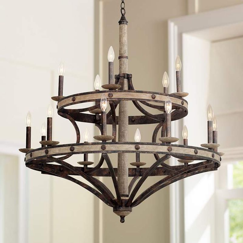 Old Living Room Looks Fading Away From New Mexico Houses - Decor Hint Wagon Wheel Chandeliers