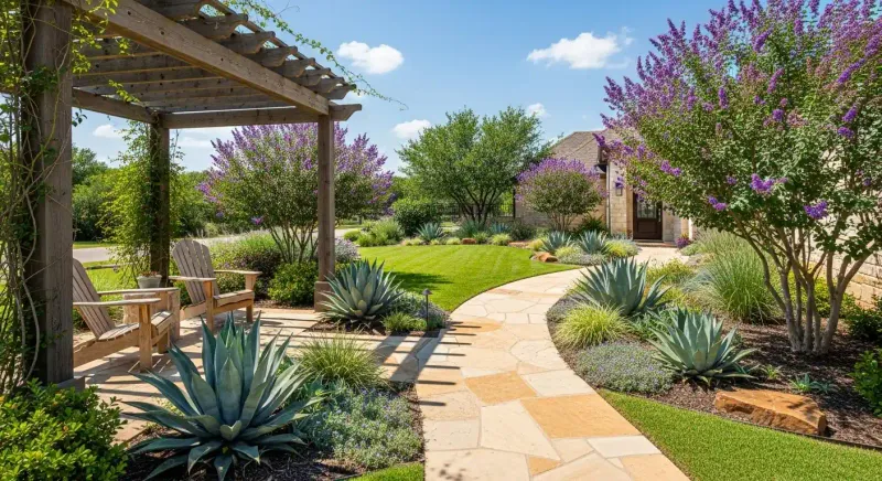 Potted Plants And Native Greenery That Soften The Edges