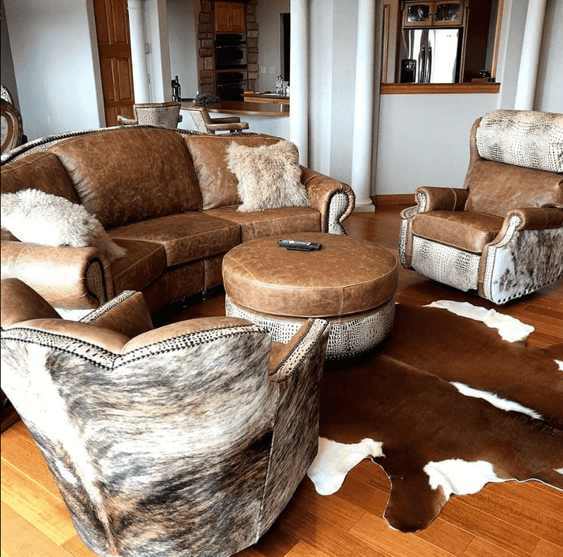 14 Texas Collectibles You Should Stop Investing In (And 6 You Can Toss) - Decor Hint Cowhide-Covered Furniture