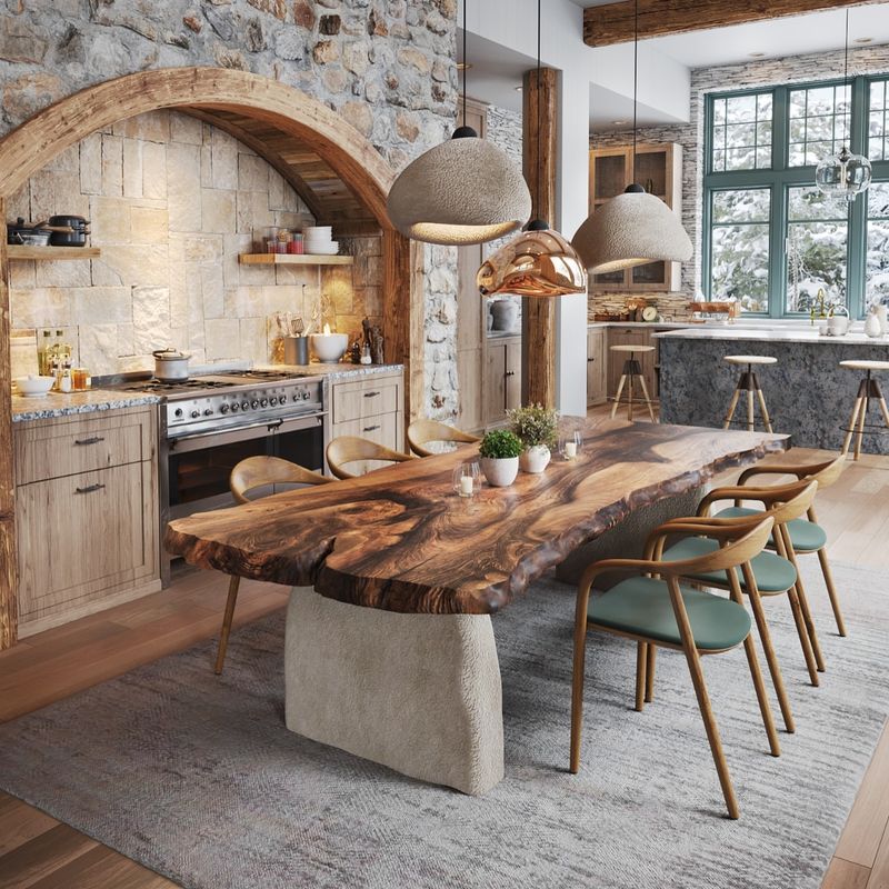 10 Oregon Willamette Valley Farm Tables That Make The Kitchen The Party - Decor Hint Live Edge Walnut Centerpiece