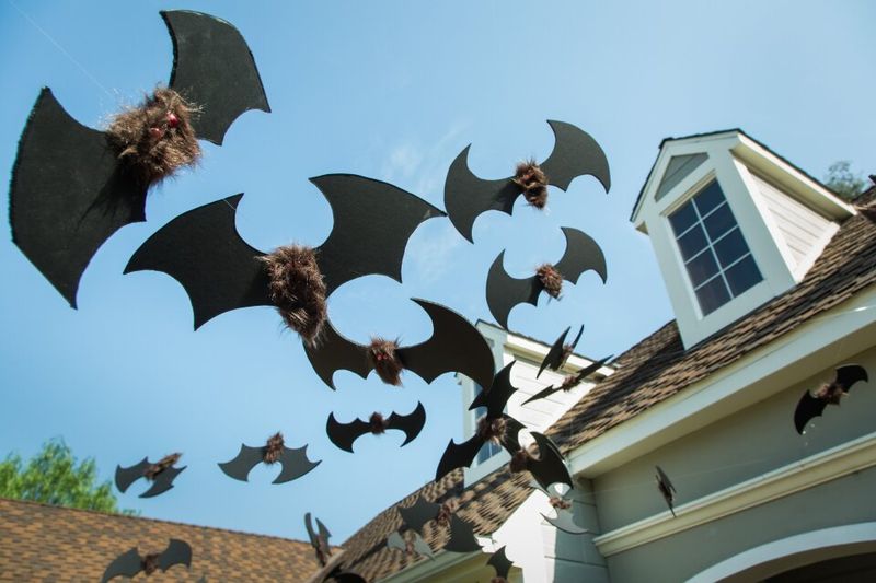 Massachusetts Celebrates With 19 Magical Halloween Displays Neighbors Love - Decor Hint Bat Swarm Display