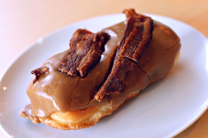 Voodoo Doughnut's Original Glazed And Bacon Maple Bar