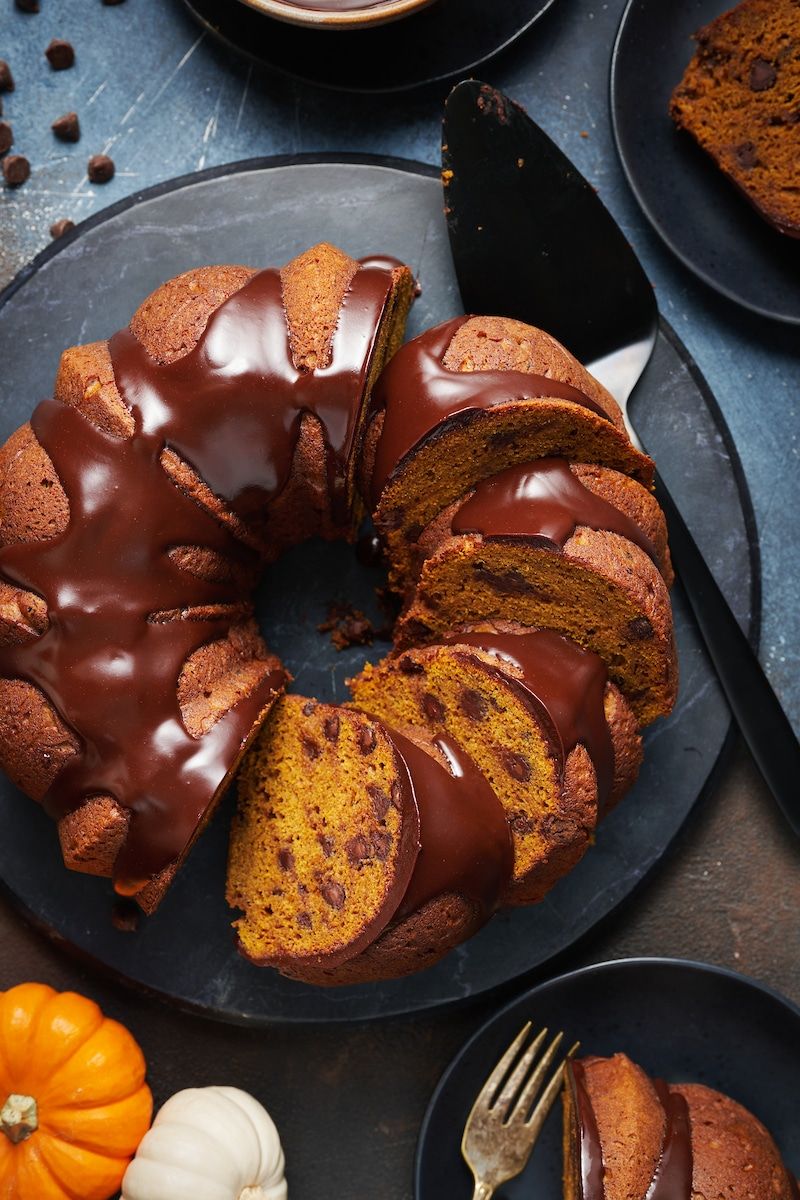 Triple Chocolate Pumpkin Brownie Cake