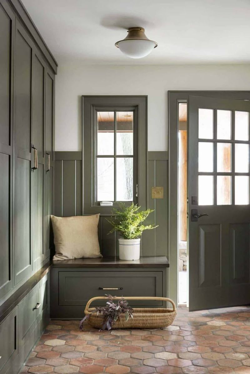 Vintage Cabin Mudroom with Modern Heating Solutions