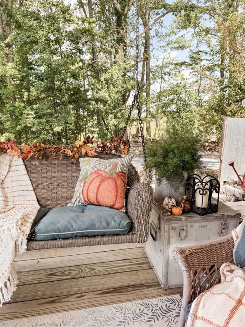 Pumpkin Pillows On Outdoor Seating