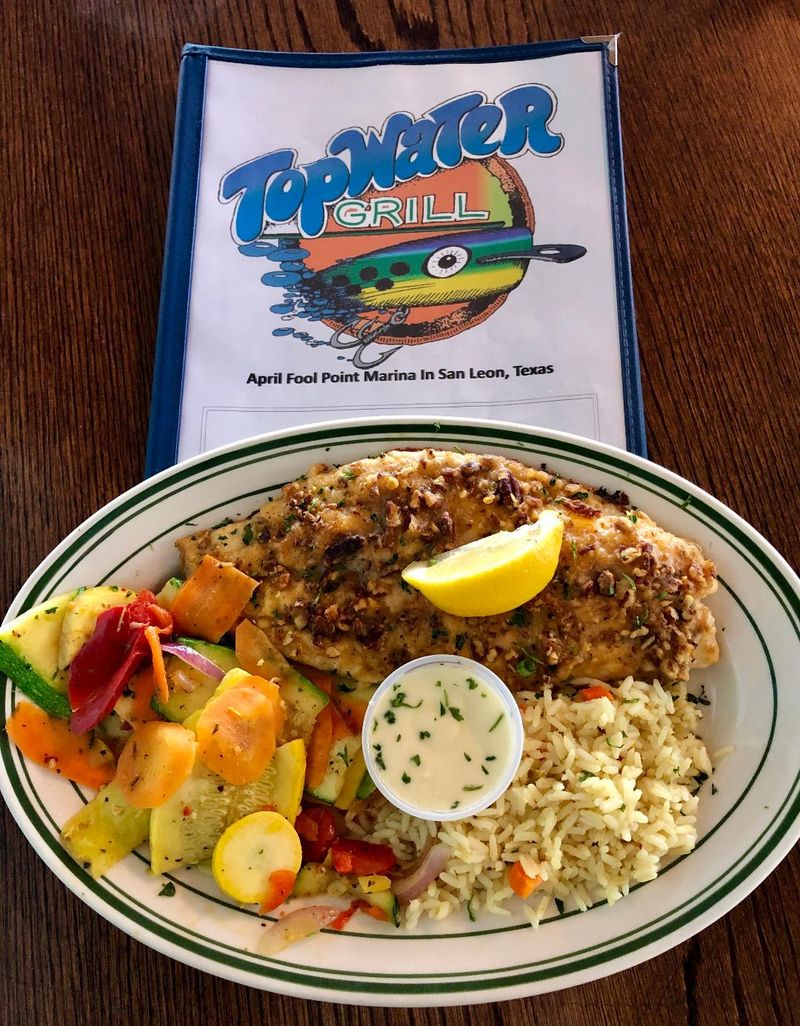 These 13 Texas Seafood Spots Prove The Best Flavor Comes Off The Beaten Path - Decor Hint Topwater Grill in San Leon