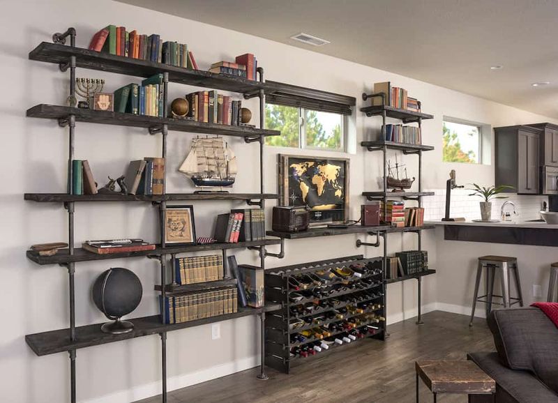California Designers Say These 2010s Living Room Trends Need To Go - Decor Hint Industrial Pipe Shelving