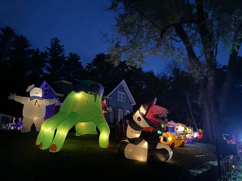 Massachusetts Celebrates With 19 Magical Halloween Displays Neighbors Love - Decor Hint Inflatable Monster Collection